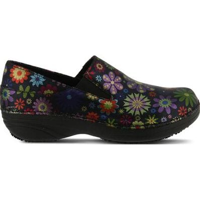 Spring Step Manila Flower Power Women's Slip-Resistant Leather Slip-On Shoe, , large