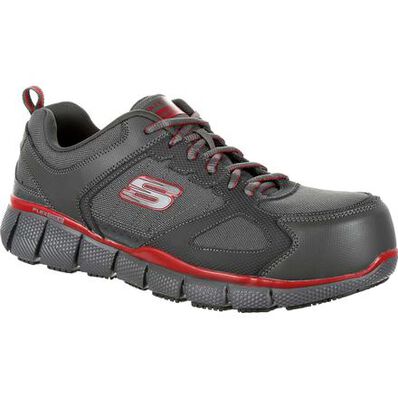 SKECHERS Telfin Composite Toe Slip-Resistant Athletic Shoe, 77132CCRD