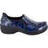 Easy WORKS by Easy Street Bind Women's Navy Midnight Sunflowers Patent Leather Slip-Resistant Clog, , large