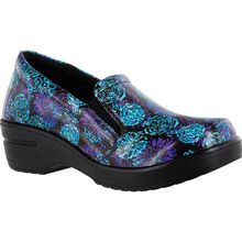 Easy WORKS by Easy Street Leeza Batik Women's Slip-Resistant Patent Slip-On Shoe