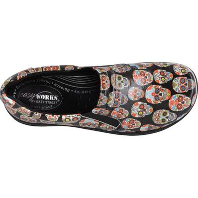 Easy WORKS by Easy Street Bind Women's Slip-Resistant Patent Leather Slip-on Work Shoe, , large