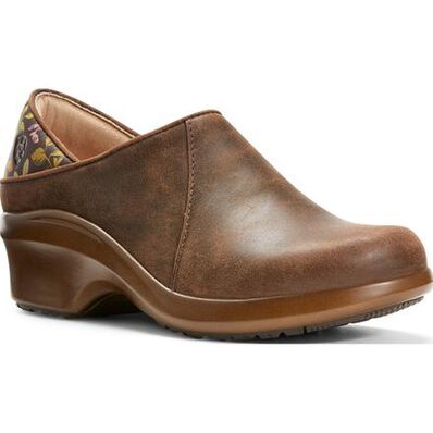Ariat Expert Hera Women's Electrical Hazard Slip-Resistant Brown Leather Work Clog, , large