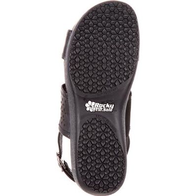 4EurSole Sprightly Women's Black Low Wedge Slingback Sandal, , large