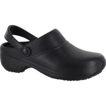 Easy WORKS by Easy Street Time Women's Slip-Resistant Black Slip-on Clog