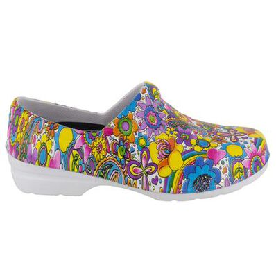 Easy WORKS by Easy Street Kris Bright Multi Floral Women's Slip-Resistant Slip-on Shoe, , large