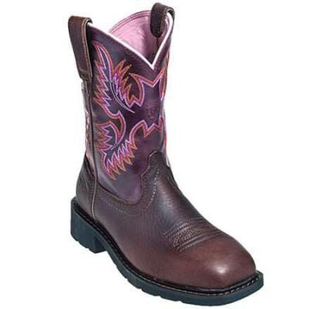 women's pull on steel toe work boots