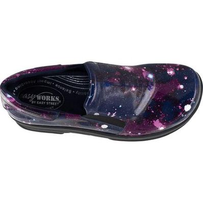 Easy WORKS by Easy Street Appreciate Purple Celestial Women's Slip-Resistant Patent Slip-on Shoe, , large