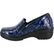 Easy WORKS by Easy Street Leeza Navy Floral Women's Slip-Resistant Patent Slip-on Work Shoe, , large