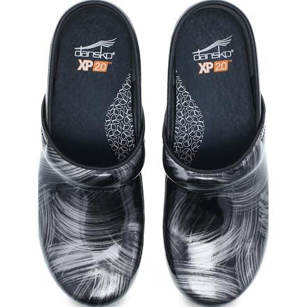 Dansko XP 2.0 Women s Slip Resistant Pewter Brush Patent Work Clogs 39509702