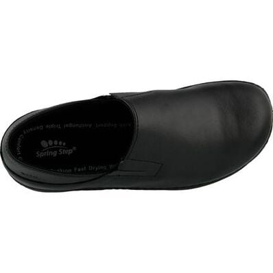 Spring Step Manila Women's Slip-Resistant Black Leather Slip-On Shoe, , large