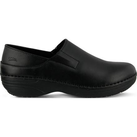 Spring Step Manila Women s Slip Resistant Black Leather Slip On