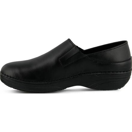 Womens black sale leather slip on