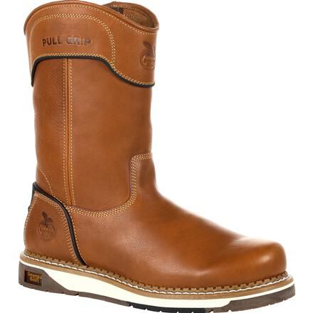 Pull on wedge work boots 2025