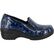 Easy WORKS by Easy Street Leeza Navy Floral Women's Slip-Resistant Patent Slip-on Work Shoe, , large