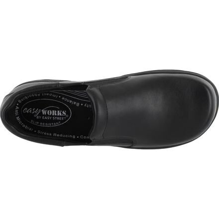 Leather slip on work shoes on sale