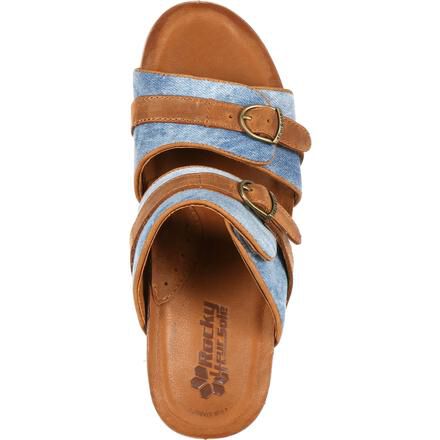 Women s Comfort Blue Denim Sandal Rocky 4EurSole Splendor