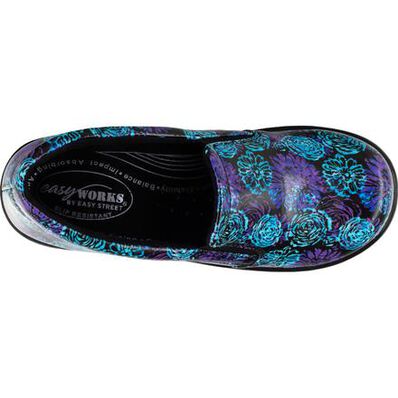 Easy WORKS by Easy Street Leeza Batik Women's Slip-Resistant Patent Slip-On Shoe, , large