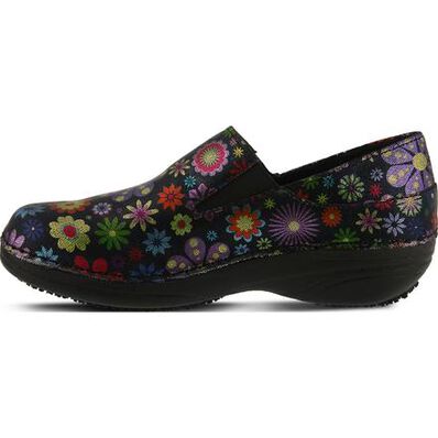 Spring Step Manila Flower Power Women's Slip-Resistant Leather Slip-On Shoe, , large