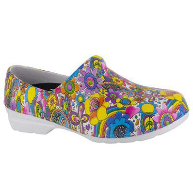 Easy WORKS by Easy Street Kris Bright Multi Floral Women's Slip-Resistant Slip-on Shoe, , large