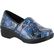 Easy WORKS by Easy Street Lyndee Blue Pop Women's Slip-Resistant Patent Slip-On Work Shoe, , large