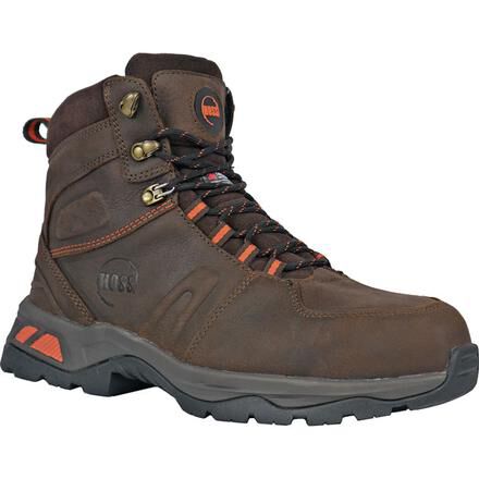 Steel toe electrical hazard work boots top