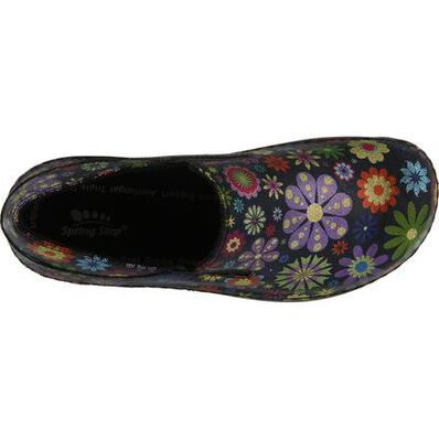 Spring Step Manila Flower Power Women's Slip-Resistant Leather Slip-On Shoe, , large