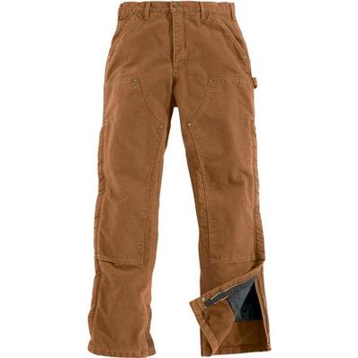 Carhartt Sandstone Quilt-Lined Brown Waist Overall Pants, #B194BRN