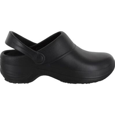 Easy WORKS by Easy Street Time Women's Slip-Resistant Black Slip-on Clog, , large