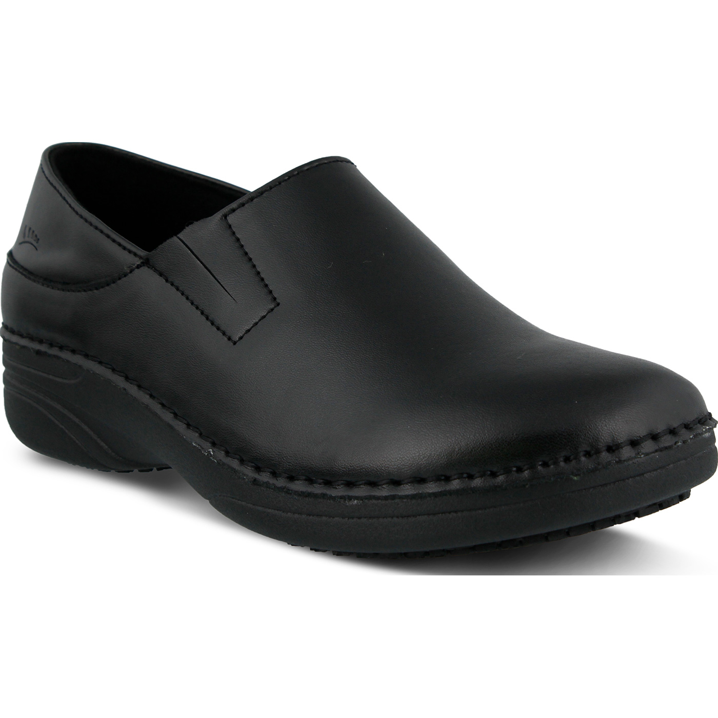 Spring Step Manila Women's Slip-Resistant Black Leather Slip-On Shoe ...