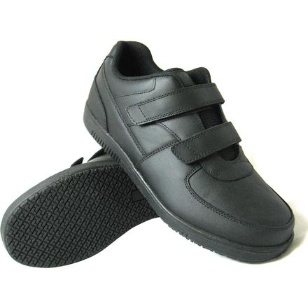 gray velcro shoes