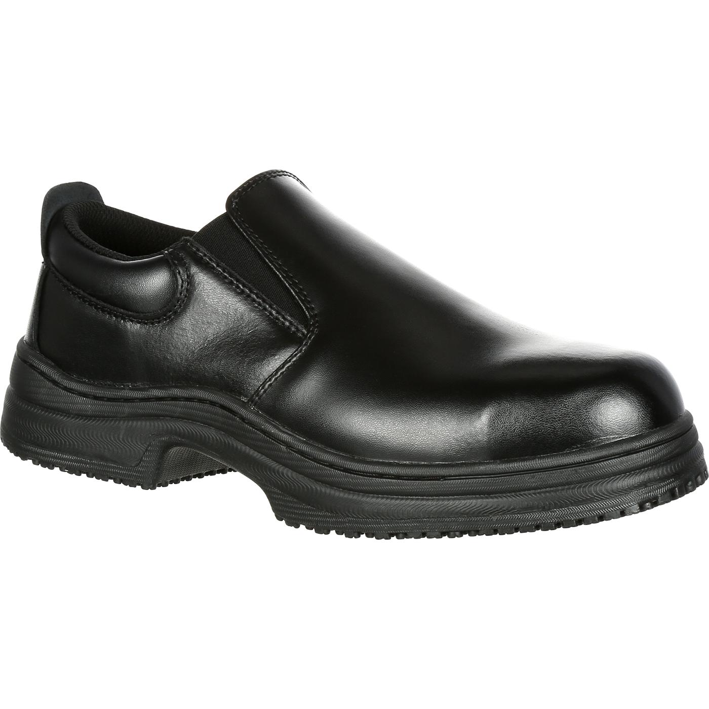 SlipGrips Steel Toe Slip-Resistant Slip-On Work Shoe, #SG7437